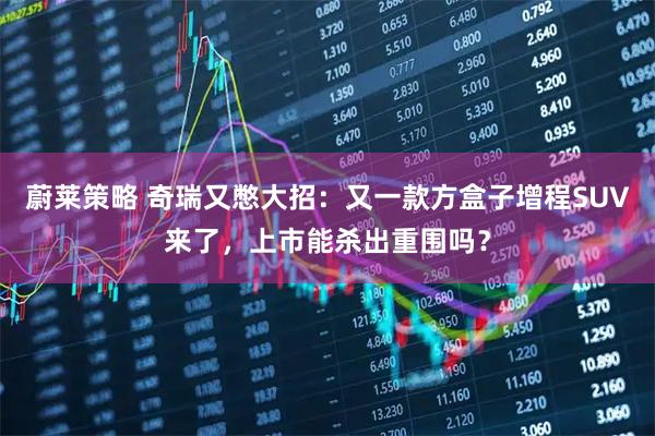 蔚莱策略 奇瑞又憋大招：又一款方盒子增程SUV来了，上市能杀出重围吗？
