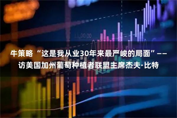 牛策略 “这是我从业30年来最严峻的局面”——访美国加州葡萄种植者联盟主席杰夫·比特